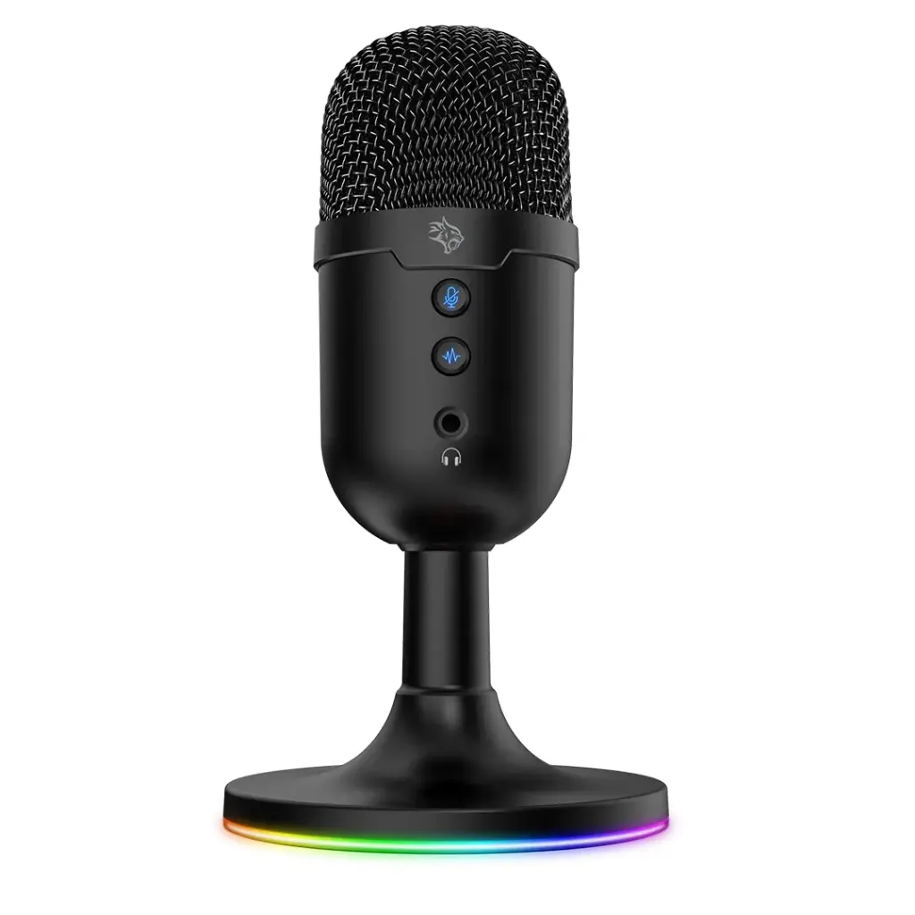 Porodo Gaming Omni-Directional USB Microphone For Stream, Conference & Podcast, RGB PDX550 - Black
